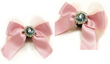 EasyBow Vintage Powder Pink Dog Collar Flowers