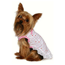 Pink Polka Dot Ruffle Dog Dress
