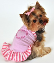 Pink Striped Princess Knit Dog Dress