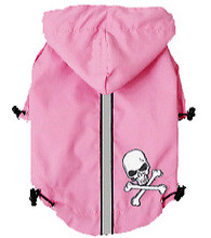 HD Puppagonia Skull Dog Rain Parka -Pink by Hip Doggie-Small