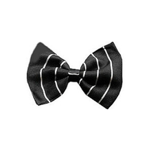 Black & White Pinstripe Dog Bow Tie - Small & Medium