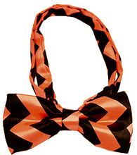 Black & Orange Chevron Dog Bow Tie - Small & Medium