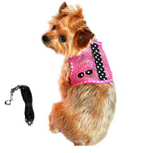Cool Netted Dog Harness - Sunglasses Pink & Black, L