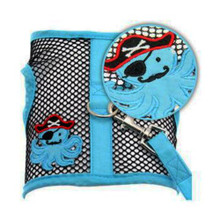 Cool Netted Dog Harness - Octopus Pirate Blue & Black, XS & L