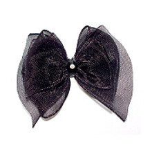 Dog Bows - Black Fairy Wings Bow Barrettes