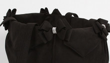 Black Double Nouveau Bow Luxury Dog Purse / Carrier