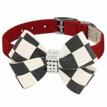 Windsor Check Nouveau Bow Dog Collars by Susan Lanci