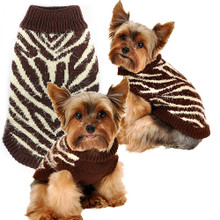 FeatherSoft Zebra Dog Sweater - Brown