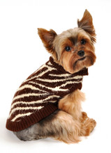 FeatherSoft Zebra Dog Sweater - Brown