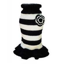 Black & White Stripe Dog Sweater Dress