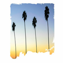 Sun Protective Dog Tank Top - Palm Tree / White