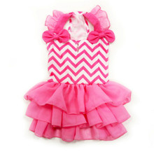 Pink Chevron Dog Dress