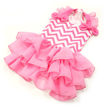 Pink Chevron Dog Dress