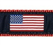 American Flag 3/4 & 1.25 inch Dog Collar, Harness