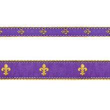 Purple Fleur de Lis 1/2, 3/4 & 1.25 inch Dog & Cat Collar