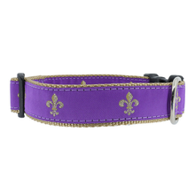 Purple Fleur de Lis 1/2, 3/4 & 1.25 inch Dog & Cat Collar