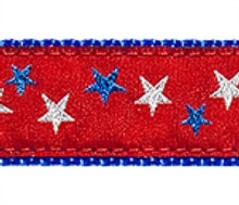 Red Patriotic Stars Dog Collars