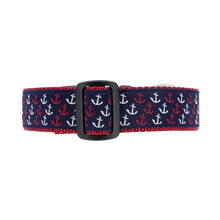 Anchor - Red, White, Blue 1/2, 3/4 & 1.25 inch Dog Collar, Harness