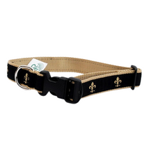 Black Fleur de Lis 1/2, 3/4 & 1.25 inch Dog & Cat Collar
