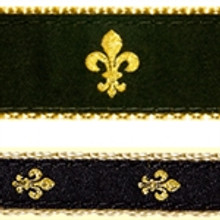 Black Fleur de Lis Dog Collars