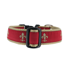 Red Fleur de Lis 1/2, 3/4 & 1.25 inch Dog & Cat Collar