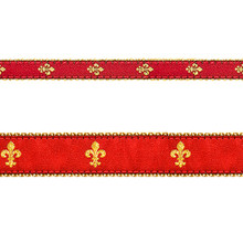 Red Fleur de Lis 1/2, 3/4 & 1.25 inch Dog & Cat Collar
