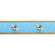 Blue Bumblebee 1/2, 3/4 & 1.25 inch Dog & Cat Collar/Harness