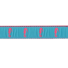 Dog Collar - Turquoise Seahorse - 3/4, 1 1/4