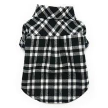 Black Plaid Flannel Button Down Dog Shirt