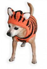 Chenille Tiger Hoodie Dog Sweater