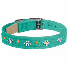 Wide 5/8" Crystal Paws Dog Collar - Susan Lanci