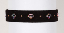 Black Wide 5/8" Crystal Paws Dog Collar