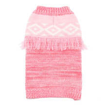 Boho Fringe Pink Dog Sweater