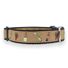 Dog Collar - Wine and Grapes on Cork -  3/4 & 1 1/4