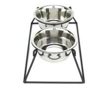 Pyramid Elevated Double Dog Feeder - Large