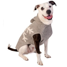 Gray Alpaca Snowflake Hand Knit Dog Sweaters
