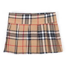 Tan Plaid Pleated Pet Dog Skirt