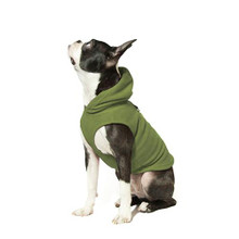 Warm Stretch Fleece Hoodie Dog Vest Wrap - Green