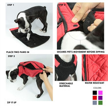 Step In - Zip Up Quilted Fashion Dog Vest - Red