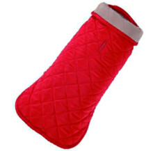 Red / Tan Diamond Quilted Dog Coat