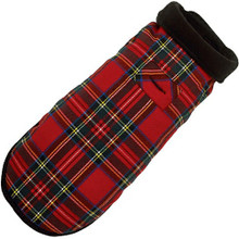 Fleeced Lined Red Plaid Dog Coat
