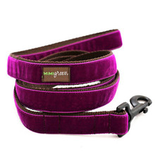 Olive Velvet Hand Embroidered Dog Collars - Dark Purple