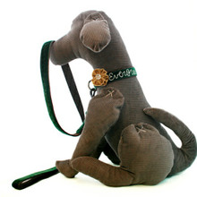 Dark Green Velvet Dog Collar & Optional Leash - Evergreen