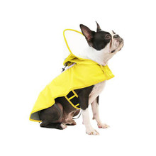 Clear Hooded Dog Rain Coat - Yellow