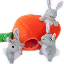 Burrow Squeaky Hide and Seek Plush Dog Toy - Bunny 'n Carrot