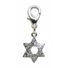 Star of David Rhinestone Dog Collar Charms - Lobster Claw