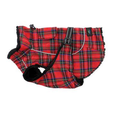 Red and Green Plaid Alpine Flannel Dog Coat - Size Medium