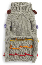 Pom Pom Wool Knit Dog Sweater - Grey/Multi