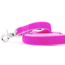 Hot Pink Swiss Velvet Dog Leash
