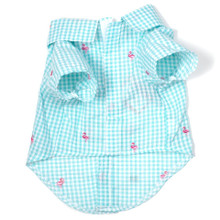 Gingham Pink Flamingos Pet Dog Shirt - Small - Big Dog